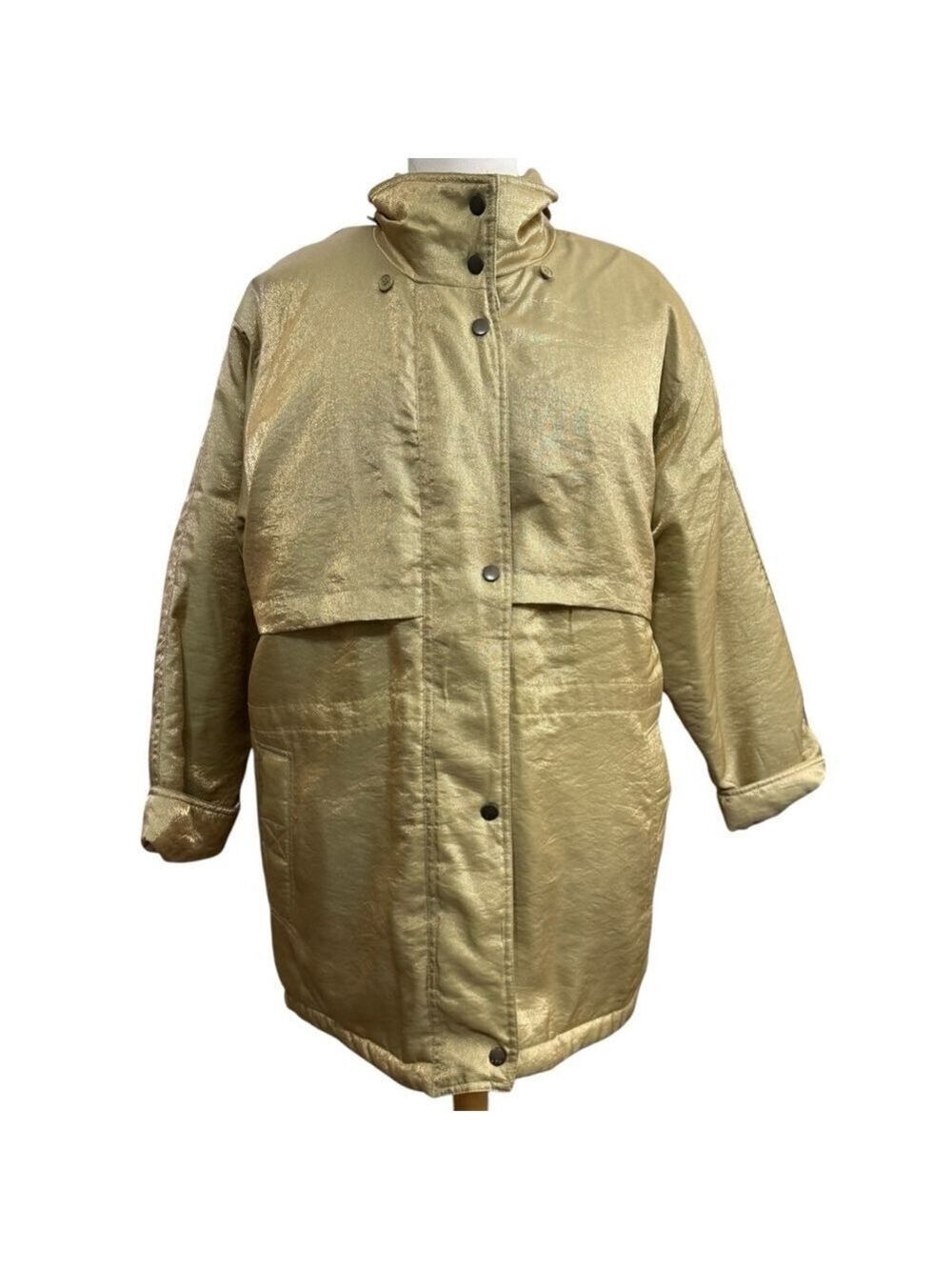 London Fog Gold Metallic Coat - Size Small